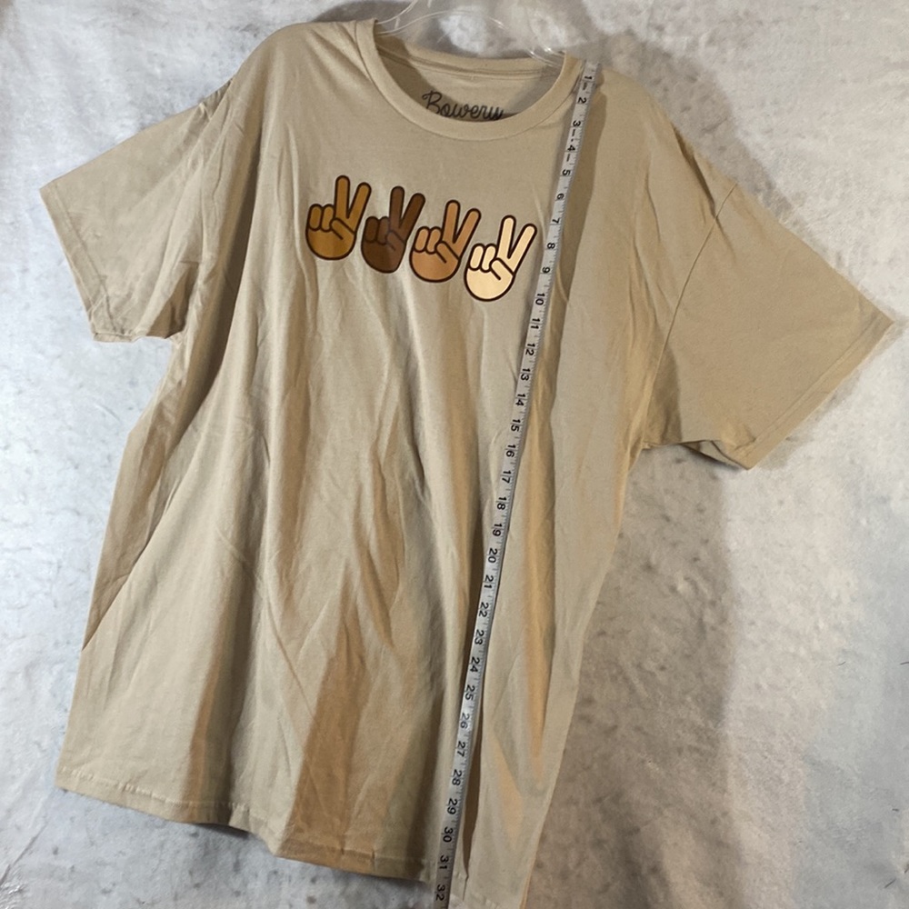 Bowery Supply Co Tan Graphic Short Sleeve Peace Sign Tee - Picture 8 of 8